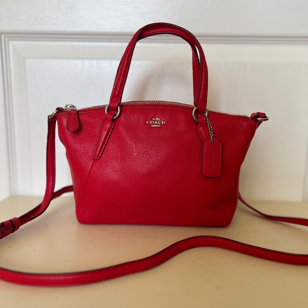 COACH Red Genuine Leather Purse